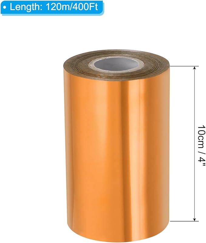 PATIKIL 4"x400Ft Hot Stamping Foil Paper, Heat Transfer Hot Stamping Paper Foil Roll for Leather DIY Logo Decor Craft Gift Package Scrapbook Card, Light Bronze