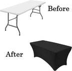 Generic 6 ft Folding Table, Portable Heavy Duty HDPE Fold-in Table, Lightweight Folding Table, Foldable Plastic Card Table for Party, Dining, Barbecue, Board Game with Carrying Handle - White