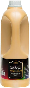 Creative Inspirations Acrylic Paint - Yellow Ochre - 1.8 Liter - Smooth & Creamy Consistency, Vibrant Pigmentation, Great Coverage for Artists - Clean Up with Soap & Water