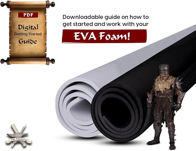 2-Pack Shape Retention EVA Cosplay Foam - 4mm Thick (Black) 14x39 inch High Density EVA Craft Foam Sheets - Premium 85 kg/m3 Heat Shape Material for DIY, Comic, Con or Halloween Costumes - The Foamory