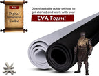 Shape Retention EVA Cosplay Foam 8mm (1mm-10mm) 14x39 inch White or Black High Density EVA Foam Sheets. Premium 85 kg/m3 Heat Shape Material for DIY Convention or Halloween Costumes by The Foamory