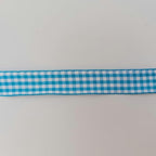 Vivid Blue and White Woven Edge Plaid Ribbon 100% Polyester Gingham Ribbon 25 Yards Each Roll (5/8",Vivid Blue)