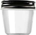 Novelinks 4 oz Clear Plastic Jars with Black Lids – Small Round Reusable Containers for Food, Spices, Crafts, Travel – BPA-Free Storage Jars for Kitchen & Household Organization, 20 Pack