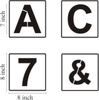 Alphabet Letter and Number Stencils 8 Inch - 40 Pack Large Letters and Numbers Stencil Templates with Signs for Painting on Wood, Reusable Letter Stencils for Chalkboard Signs & Wood Wall Art
