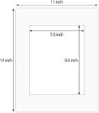 Golden State Art, 11x14 Double Mats for 8x10 - for Photos, Pictures, Frames - Acid-Free, 5 Pack, Off White Over Off White
