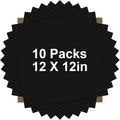 HTVRONT Black HTV Heat Transfer Vinyl Bundle: 10 Pack 12"x12" Iron on Vinyl for T-Shirt (1 PTFE Sheet Included), PU HTV Vinyl Easy to Cut & Weed for Heat Design