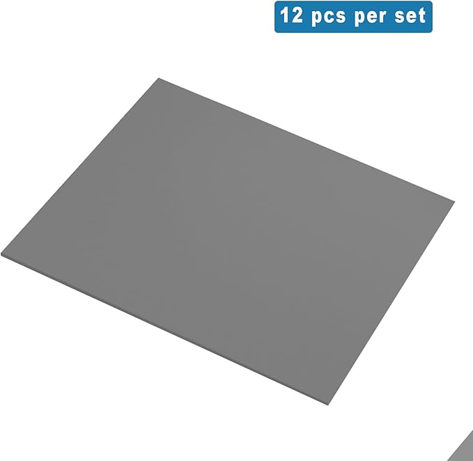 QIDIWIN EVA Foam Craft Sheets - 9x12 Inch 2mm Thick Versatile Non-Adhesive Foam for DIY, Cosplay, Scrapbooking, Classroom Projects - Durable, Flexible, Perfect for Crafting, 12 Pack(Grey)