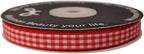Red and White Gingham Ribbon 25 Yards Each Roll 100% Polyester (3/8", red)
