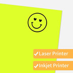 Neon Yellow Sticker Paper Labels for Laser & Inkjet Printer, Fluorescent Yellow Printable Sticker Paper- Matte, Letter Size 8.5" x 11"