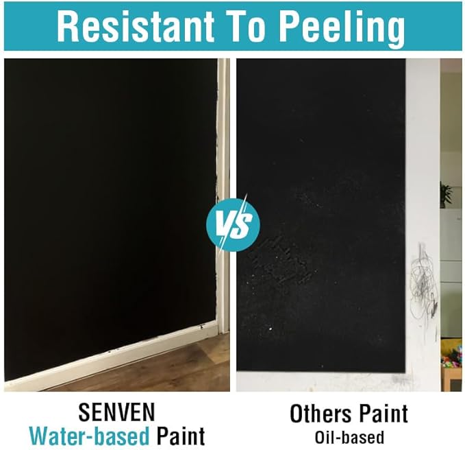 Chalkboard Paint Black Chalk Board Paint for Wood, Metal, Glass, Wall, Plaster Boards Sign, Frame Any Surface Black Matte Finish, Acrylic Non-Toxic, Quick-Dry - 250g, 9oz, Cover 35 sf