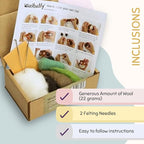 Woolbuddy Owl Needle Felting Kit for Beginners – DIY Animal Craft Kit with Wool, Needles & Photo Instructions – Fun Project for Adults & Kids