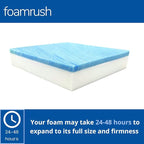 FoamRush 3" x 24" x 24" Gel Memory Foam Upholstery Square Cushion Medium Firm (Chair & Wheelchair Seat Cushion Replacement, Square Foam Dining Chairs, Couch, Sofa, Rubber Padding)