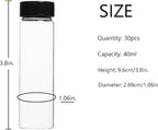 40ml Clear Small Glass Vials 30pcs with Screw Caps(30pcs)