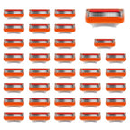 36 Replacement Blades Compatible with GL-Fusion 5 Style Razors (orange), Wet Razors Men's Blades Value Packs
