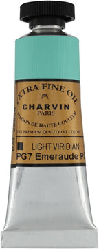 Charvin Extra Fine Oil Paint, Viridian Light 20 mL - Triple-Milled, Rich Texture, Poppy Oil-Based, Light-Fast, Handmade, Archival Quality