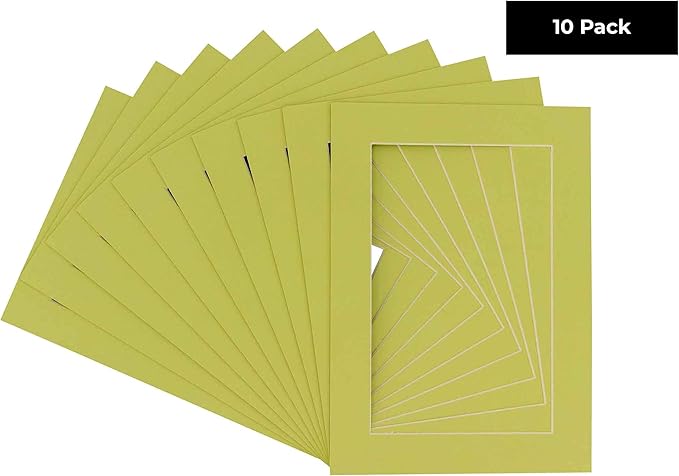 6x8 Mat for 8x10 Frame - Precut Mat Board Acid-Free Show Kit with Backing Board, and Clear Bags Pistachio Green 6x8 Photo Matte Made to Fit a 8x10 Picture Frame Matboard for Framing, Pack of 10 Mats
