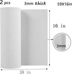 AMZQNART 2Pcs EVA Foam 3mm, Cosplay Foam 16x59 inch White, High Density 90 kg/m³, for Craft Projects Cosplay Costumes, Fake Weapons, Decorations, Christmas, Easter, Thanksgiving, etc.