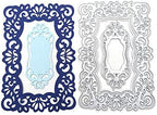 Lace Flowers Background Frame Cutting Dies, Lace Frame Die Cuts Metal Embossing Stencils Template Mould for Card Scrapbooking and DIY Craft Album Paper Card Decor
