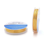 Adabele 65 Feet Premium Tarnish Resistant Round Jewelry Wire Copper Beading Wire Spool Bulk (1mm/18 Gauge) 18K Gold Plated for DIY Craft Jewelry Making BF286-10