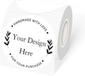 3 Inch White Round Thermal Sticker Labels, Waterproof Circle Direct Thermal Labels, Multi-Purpose Self-Adhesive Sticker Label for DIY Logo Design- 200 Sheet/Roll