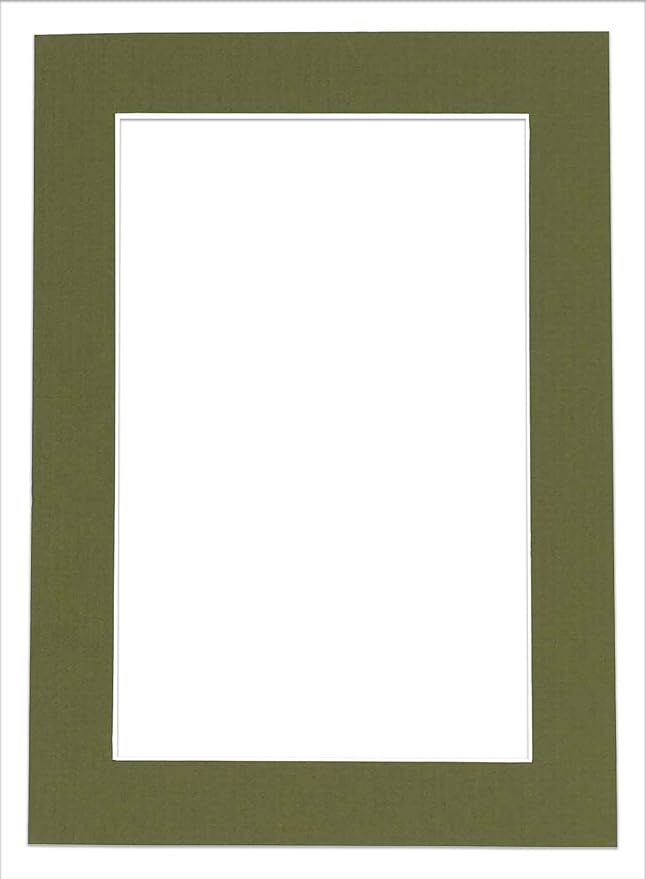 8x10 Mat for 6x8 Photo - Precut Dill Green Picture Matboard for Frames Measuring 8 x 10 Inches - Bevel Cut to Display Art Measuring 6 x 8 Inches - Acid Free ONE MAT with Backing Board & Clear Bag
