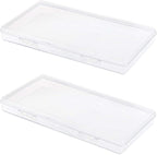 DUOFIRE Small Plastic Box Organizer Box Small Plastic Storage containers Small Plastic case for Storage Pencils and Art Supply Storage Organizer Rectangle(7.7 x 4.1 x 0.9inch) 2 Pack