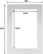6x8 Mat for 8x10 Frame - Precut Mat Board Acid-Free Metallic Silver 6x8 Photo Matte for a 8x10 Picture Frame, Premium Matboard for Family Photos, Show Kits, Art, Picture Framing, Pack of 100 Mats