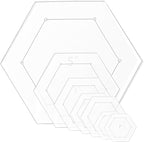 7 Pieces Hexagon Quilting Template with 1/4 Inch Seam Allowance, Hexagon Acrylic Quilting Rulers and Templates for Sewing DIY Manual Crafts Including 1 Inch*2, 1.5 Inch*2, 2 Inch, 3 Inch, 5 Inch