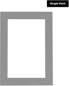 8x10 Mat for 6x8 Photo - Precut Mid Grey Picture Matboard for Frames Measuring 8 x 10 Inches - Bevel Cut Matte to Display Art Measuring 6 x 8 Inches - Acid Free ONE MAT