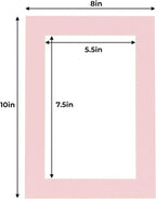 6x8 Mat for 8x10 Frame - Precut Mat Board Acid-Free Show Kit with Backing Board, and Clear Bags Soft Pink 6x8 Photo Matte Made to Fit a 8x10 Picture Frame Matboard for Framing, Pack of 1 Mat