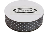 Polka Dot Grosgrain Ribbon 25 Yard Each Roll 100% Polyester (1", Gray)