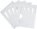 Golden State Art, 11x14 Double Mats for 8x10 - for Photos, Pictures, Frames - Acid-Free, 5 Pack, White Over White
