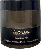 3D Sculpture Painting Paste|Texture Paste|Decorative Plaster|Ready to Use|Unique Metallic Pearl and Neon Colors|Ideal for Artwork|Stencil|Flowers|Texture and Art Relief|6 oz (Café Noir Brown)