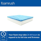 FoamRush 12" x 24" x 24" Gel Memory Foam Bench Cushion Replacement Medium Firm (Upholstery Foam, Seat Replacement, Upholstery Sheet, Foam Rubber Padding, Couch, Sofa Cushion, Mattress) Made in USA