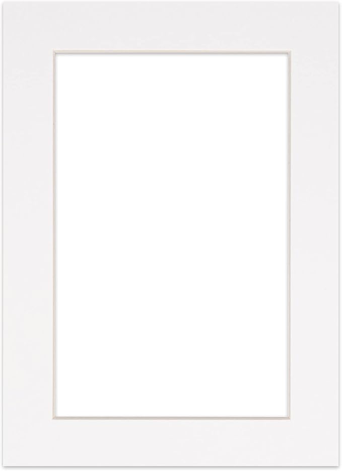 5.5x8.5 White Mat for 8.5x11 Frame - Precut Mat Board Acid-Free White 5.5x8.5 Photo Matte For a 8.5x11 Picture Frame, for Family Photos, Show Kits, Art, Picture Framing, Pack of 10 Mats