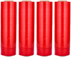 PSBM Red Stretch Wrap, 15 Inch x 1476 Feet, 4 Pack, Tinted Pre-Stretched Shrink Wrap Film for Moving, Packaging, Pallet Wrapping