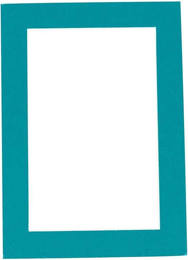 5x7 Mat for 8.5x11 Frame - Precut Mat Board Acid-Free Teal Blue 5x7 Photo Matte Made to Fit a 8.5x11 Picture Frame, Premium Matboard for Family Photos, Show Kits, Art, Picture Framing, Pack of 1 Mat