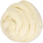 PATIKIL Wool Roving Yarn, 80G/2.82OZ Soft Felting Wool Pure Chunky Roving Yarn Bulk for Needle Felting Knitting Blanket Spinning Weaving DIY Craft, Beige