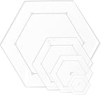 4 Pieces Hexagon Quilting Template with 1/4 Inch Seam Allowance, Hexagon Acrylic Quilting Rulers and Templates for Sewing DIY Manual Crafts Including 1 Inch, 2 Inch, 3 Inch, 5 Inch