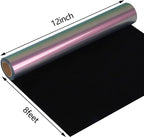 Guangyintong Chameleon HTV Rolls, 12" x 8ft Purple to Green Iron on Vinyl for T-Shirts, Changing Color Heat Transfer Vinyl for All Cutter Machines, Easy to Cut & Weed for DIY Design