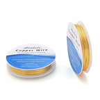 Adabele 65 Feet Premium Tarnish Resistant Round Jewelry Wire Copper Beading Wire Spool Bulk (1mm/18 Gauge) 18K Gold Plated for DIY Craft Jewelry Making BF286-10