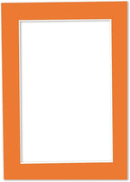 Poster Palooza 8x10 Mat Bevel Cut for 5.5x8.5 Photos - Acid Free Orange Precut Matboard - For Pictures, Photos, Framing - 4-ply Thickness