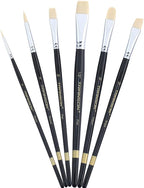 Transon Paint Brush Set 6pcs Art Painting Flexible Bristle for Acrylic Watercolor Gouache Oil Leather Canvas and Face Painting