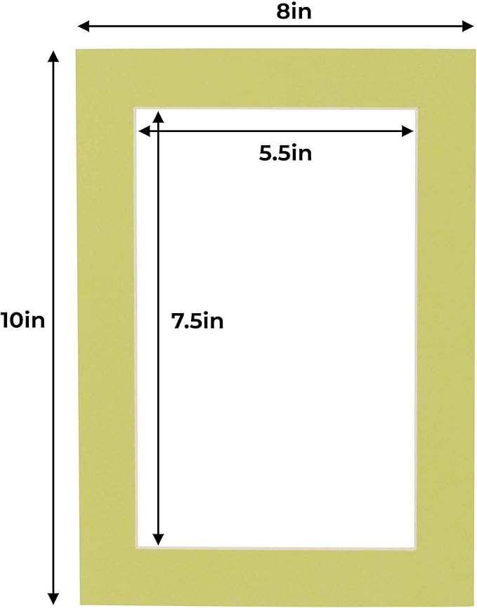 6x8 Mat for 8x10 Frame - Precut Mat Board Acid-Free Show Kit with Backing Board, and Clear Bags Pistachio Green 6x8 Photo Matte Made to Fit a 8x10 Picture Frame Matboard for Framing, Pack of 1 Mat