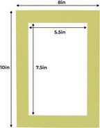 6x8 Mat for 8x10 Frame - Precut Mat Board Acid-Free Pistachio Green 6x8 Photo Matte For a 8x10 Picture Frame, Premium Matboard for Family Photos, Show Kits, Art, Picture Framing, Pack of 10 Mats
