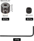 MECCANIXITY 30 Pcs Metal Locking Pin Backs, Locking Pin Keepers Locking Clasp 5mm(H) with 4 Wrench Replacement in Storage Case for Badge, Brooch, Black Tone