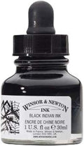 Winsor & Newton Drawing Ink, 30ml Bottle, Black Dropper Cap