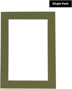5x7 Mat for 8.5x11 Frame - Precut Mat Board Acid-Free Show Kit with Backing Board, and Clear Bags Dill Green 5x7 Photo Matte Made to Fit a 8.5x11 Picture Frame Matboard for Framing, Pack of 1 Mat