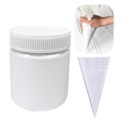 Acrylic Modeling Paste 3D Art Texture Paste 9.88oz/280ml, Ideal for Wood/T-Shirts/Glass/Stone, Sculpting Material Fast Drying Gesso Alternative DIY Crafts Projects (Modeling Paste with Bags)