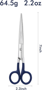 Sharp Precision Embroidery Scissors - 7" Professional Stainless Steel Pointed Tip Detail Thread Shears for Home Office Dressmakers Stitchwork Needlework DIY Crafting Fabric Sewing General Use
